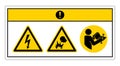 Caution Electric Shock Hazard Symbol Sign On White Background