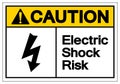 Caution Electric Shock Risk Symbol Sign, Vector Illustration, Isolate On White Background Label .EPS10