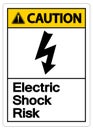 Caution Electric Shock Risk Symbol Sign On White Background