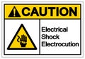 Caution Electrical Shock Electrocution Symbol Sign, Vector Illustration, Isolate On White Background Label .EPS10 Royalty Free Stock Photo