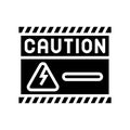 caution electricity glyph icon vector illustration Royalty Free Stock Photo