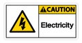 Caution Electricity Symbol Sign Isolate On White Background,Vector Illustration Royalty Free Stock Photo