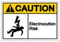 Caution Electrocution Risk Symbol Sign, Vector Illustration, Isolated On White Background Label .EPS10 Royalty Free Stock Photo