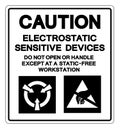 Caution Electrostatic Sensitive Device Do Not Open Or Handler Except At A Static-Free Workstation Symbol Sign, Vector Illustration