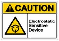 Caution Electrostatic Sensitive Device ESD Symbol Sign, Vector Illustration, Isolate On White Background Label .EPS10