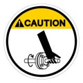 Caution Entanglement Of Hand Rotating Shaft Symbol Sign, Vector Illustration, Isolate On White Background Label .EPS10