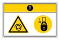 Caution Equipment Starts Automatically Lock Out In De-Energized State Symbol Sign On White Background