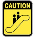 Caution escalator sign