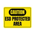 Caution ESD protected area sign Royalty Free Stock Photo