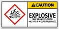 Caution Explosive GHS Sign On White Background