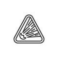 Caution Explosive Material sign line icon
