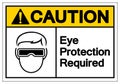 Caution Eye Protection Required Symbol Sign ,Vector Illustration, Isolate On White Background Label. EPS10 Royalty Free Stock Photo