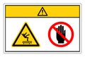 Caution Fall Hazard From Conveyor Do Not Touch Symbol Sign, Vector Illustration, Isolate On White Background Label. EPS10 Royalty Free Stock Photo