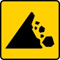 Caution Falling Rocks Sign