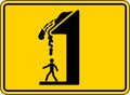 Caution Falling Snow Sign Falling Ice