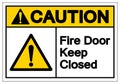 Caution Fire Door Keep Closed Symbol Sign ,Vector Illustration, Isolate On White Background Label. EPS10