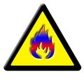 Caution fire sign Royalty Free Stock Photo
