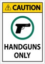 Caution Firearms Allowed Sign Handguns Only Royalty Free Stock Photo