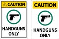 Caution Firearms Allowed Sign Handguns Only Royalty Free Stock Photo