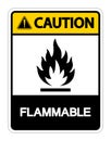 Caution Flammable Symbol Sign Isolate On White Background,Vector Illustration