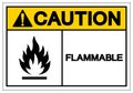 Caution Flammable Symbol Sign ,Vector Illustration, Isolate On White Background Label. EPS10