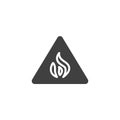 Caution flammable vector icon