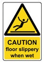 Caution floor slippery when wet