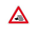 Caution for fog likely traffic sign. Vector illustration