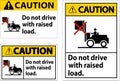 Caution Forklift Symbol, Do Not Drive With Raised Load