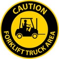 Caution Forklift Truck area Hazard & Warning Label