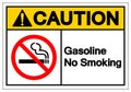 Caution Gasoline No Smoking Symbol Sign, Vector Illustration, Isolate On White Background Label. EPS10 Royalty Free Stock Photo