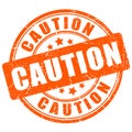 Caution grunge vector stamp Royalty Free Stock Photo