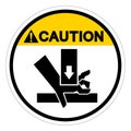 Caution Hand Crush Force From Above Symbol Sign, Vector Illustration, Isolate On White Background Label .EPS10