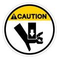Caution Hand Crush Force from Above Symbol Sign, Vector Illustration, Isolate On White Background Label .EPS10