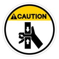 Caution Hand Crush Force From Top And Bottom Symbol Sign, Vector Illustration, Isolate On White Background Label .EPS10