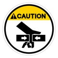 Caution Hand Crush Force From Two Sides Symbol Sign, Vector Illustration, Isolate On White Background Label .EPS10