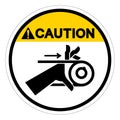 Caution Hand Entanglement Belt Drive Symbol Sign, Vector Illustration, Isolate On White Background Label .EPS10