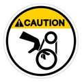 Caution Hand Entanglement Belt Drive Symbol Sign, Vector Illustration, Isolate On White Background Label .EPS10