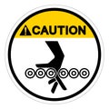 Caution Hand Entanglement Rollers Symbol Sign, Vector Illustration, Isolate On White Background Label .EPS10