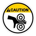 Caution Hand Entanglement Rollers Symbol Sign, Vector Illustration, Isolate On White Background Label .EPS10