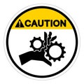 Caution Hand Entanglement Rotating Gears Symbol Sign, Vector Illustration, Isolate On White Background Label .EPS10
