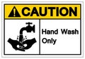 Caution Hand Wash Only Symbol Sign, Vector Illustration, Isolated On White Background Label .EPS10