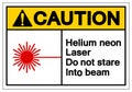 Caution Helium Neon Laser Do Not Stare Into Beam Symbol, Vector Illustration, Isolate On White Background Label. EPS10