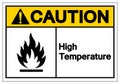 Caution High Temperature Symbol Sign, Vector Illustration, Isolate On White Background Label. EPS10