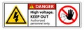 Caution High Voltage Keep Out Sign Isolate On White Background,Vector Illustration