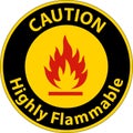 Caution Highly Flammable Sign On White Background Royalty Free Stock Photo