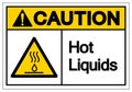 Caution Hot Liquids Symbol Sign, Vector Illustration, Isolate On White Background Label .EPS10