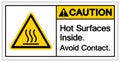 Caution Hot Surfaces Inside Avoid Contact Symbol Sign, Vector Illustration, Isolate On White Background Label .EPS10 Royalty Free Stock Photo