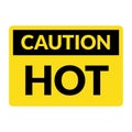 Caution hot warning surface icon. Hot danger sign vector heat symbol