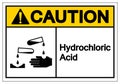 Caution Hydrochloric Acid Symbol Sign ,Vector Illustration, Isolate On White Background Label .EPS10